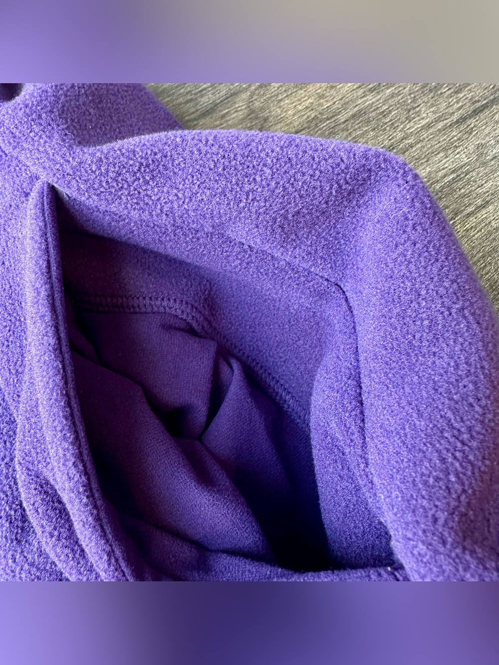 Lands End NWT Womens M 10-12 Heritage Fleece Pullover - Colorblock Purple - Picture 5 of 11